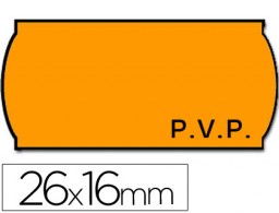 1200 etiquetas Meto PVC naranja lisas onduladas 26 x 16 mm.